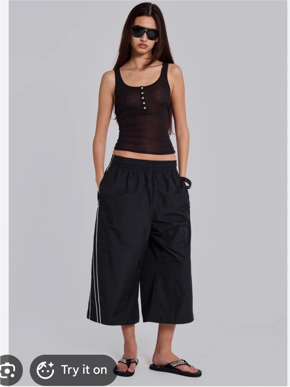 Jaded London Vapor 3/4 Shorts Black S NWT Microfiber Ripstop Track Pants Capri
